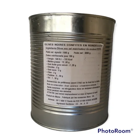 OLIVES NOIRES EN RONDELLES 3KG