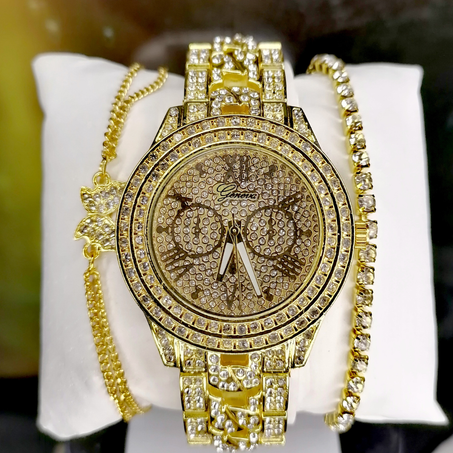 Dames Montre Bracelet à Quartz + 4 bracelet gratuites