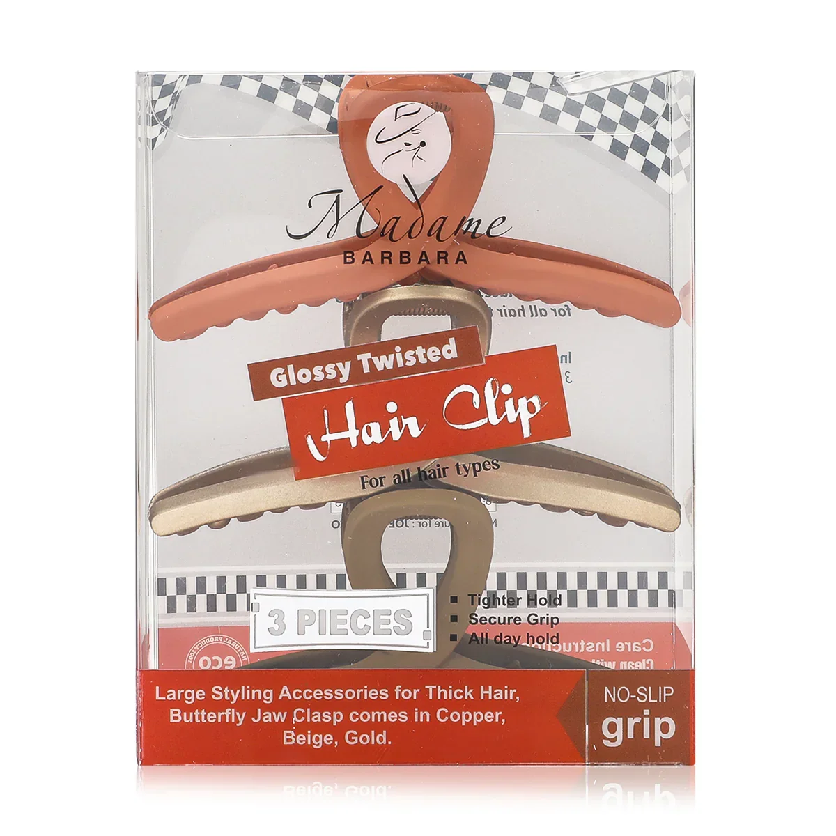 Hair Clips Glossy Twisted