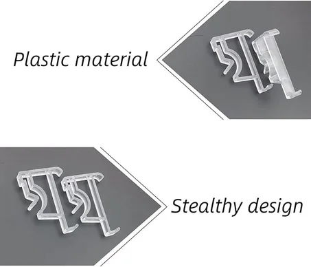 Valance Clips,2" Faux Wood Blinds Valance Clips,Clear Plastic Hidden Retainer Holder for Window Blind Valance,12pcs