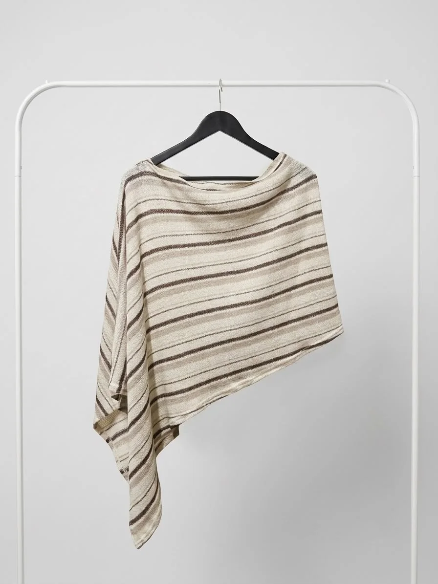 Poncho Rayures Sable