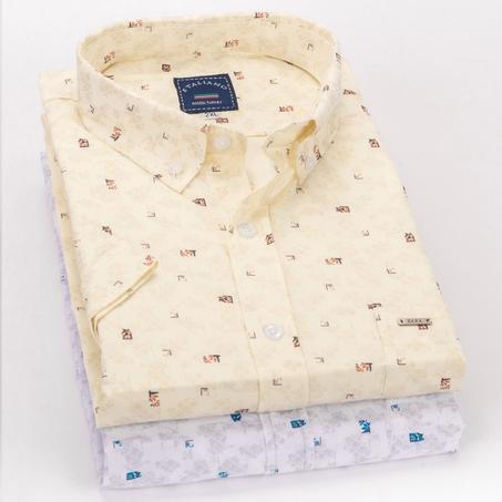 قميص هاواي قطني نصف كم - K20