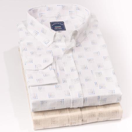 قميص هاواي  كتان قطن كم كامل - 185