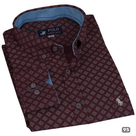 قميص هاواي قطني اكمام طويلة قصة كلاسيك كود - 199