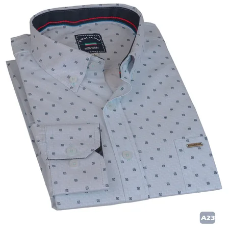 قميص هاواي قطني اكمام طويلة قصة كلاسيك كود - A99