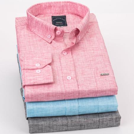 قميص كتان كم كامل - D10