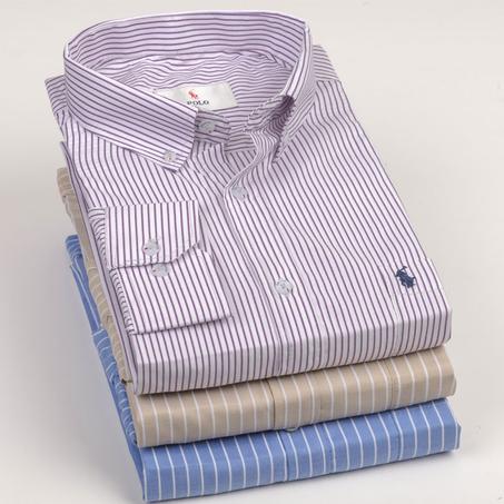 قميص مقلم قطن اكمام طويلة -L40