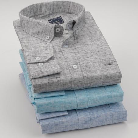 قميص كتان بيور اكمام طويلة - D70