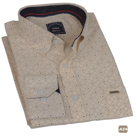 قميص هاواي قطني اكمام طويلة قصة كلاسيك كود - A99