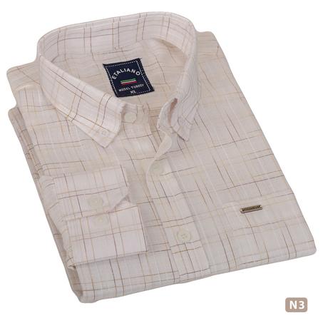 قميص كتان اكمام طويلة  - N50