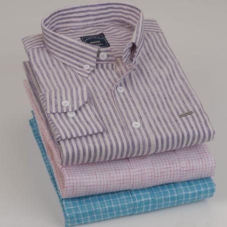 قميص كتان أكمام طويلة - W55