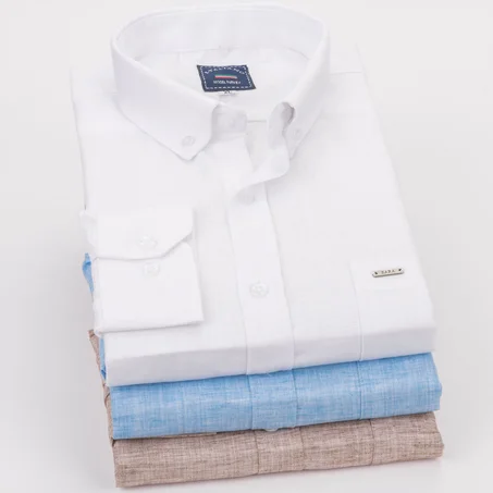 قميص كتان كم كامل - D10