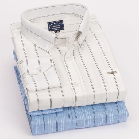 قميص كتان اكمام طويلة -M35