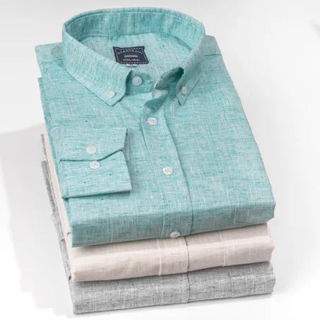 قميص كتان كم كامل -D30