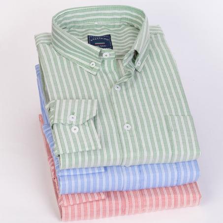 قميص قطن مقلم اكمام طويلة -L80