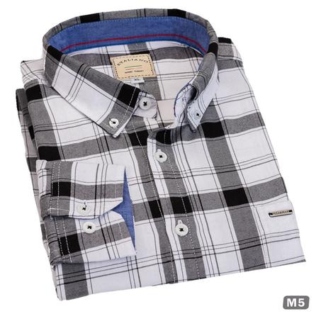 قميص قطني اكمام طويلة كاروهات -R59