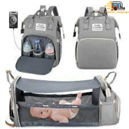 حقيبة ظهر وسرير قابل للطي وحقيبة سفر للأطفال