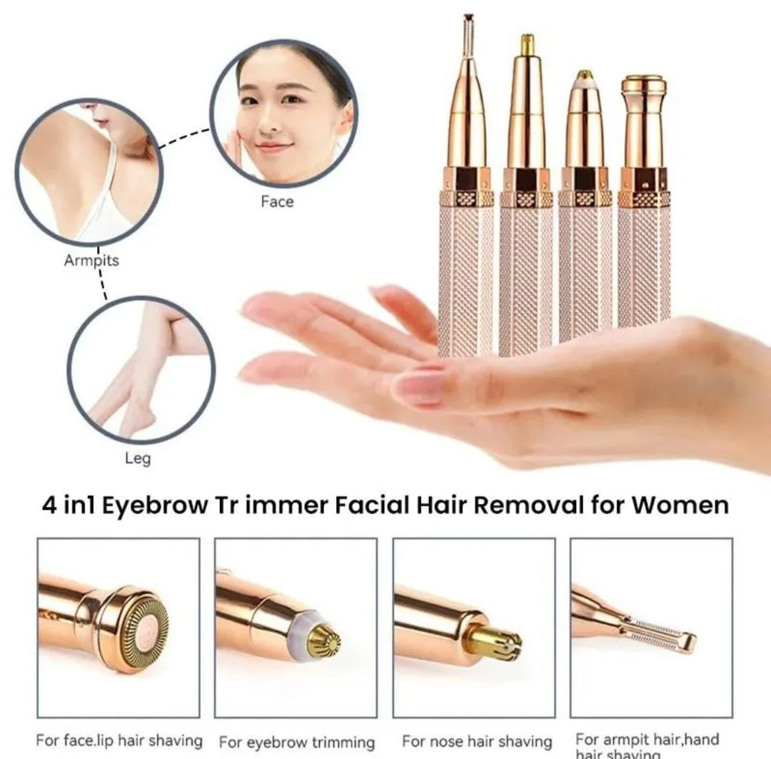 ماكينة كهربائية  4 في 1 ماكينة إزالة شعر الوجه ثم شعر الجسم الإبط إلى أخره بدون ألم ونزيدك توصيل مجاني فالمغرب كامل