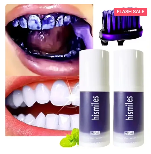 معجون الأسنان الأرجواني المبيض V34