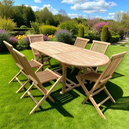 Ensemble Table et 6 Chaises en Bois de Teck – Importation d’Indonésie