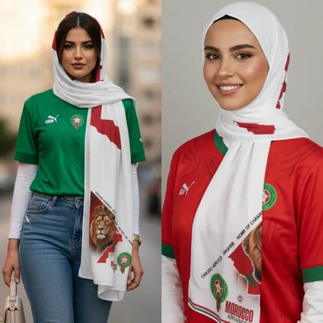 🇲🇦 Hijab CAN 2025 – Édition Limitée (LIVRAISON GRATUITE)