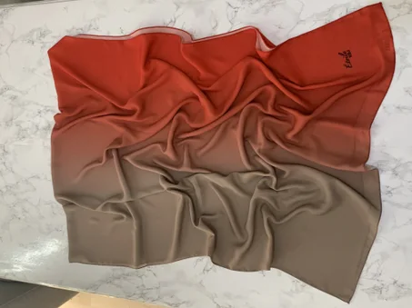 Chale crêpe de soie dégradée