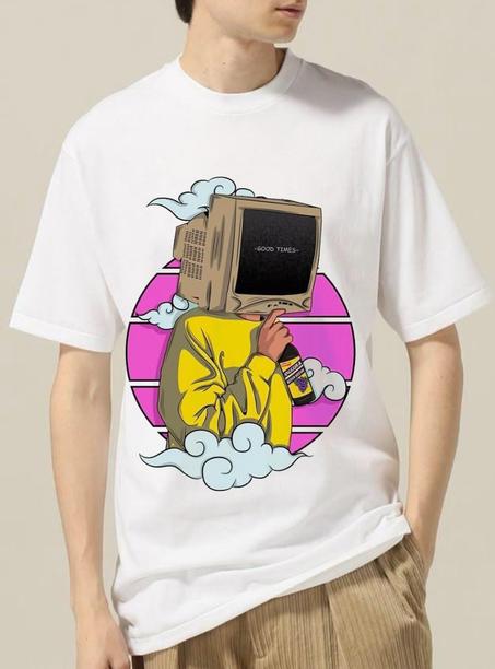 T-Shirt Computer Man Printed