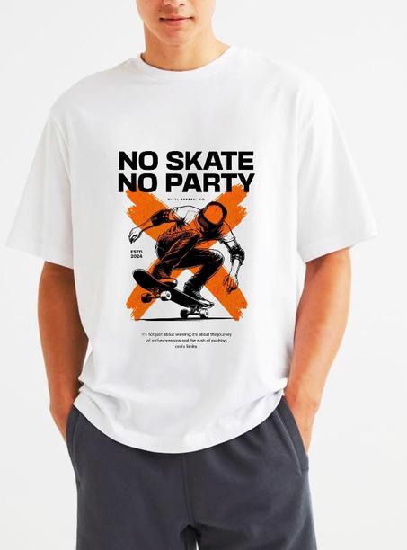 T-shirt imprimé No Skate No Party