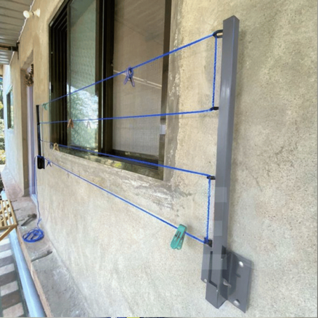 Sèche-linge mural à corde 04 files | منشر الملابس القابل للطي مع خيط 10 أمتار عرض محدود🔥