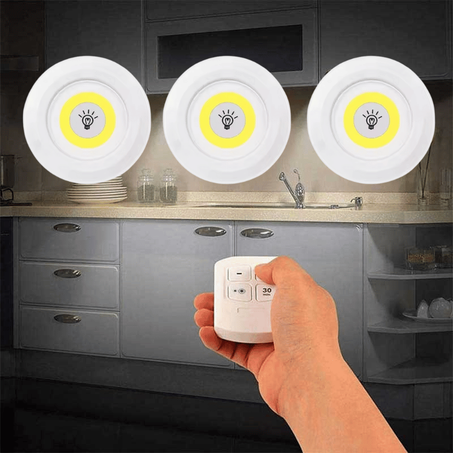 3 مصابيح LED مع جهاز تحكم عن بعد سهلة التركيب و بتصميم عصري و مميز