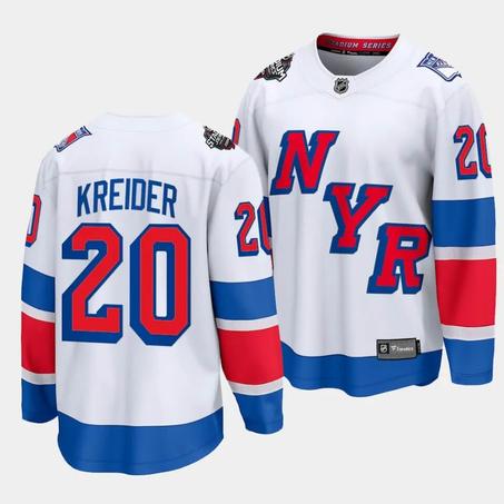 New York Rangers #20 Chris Kreider White 2024 Stadium Series  Stitched Jersey