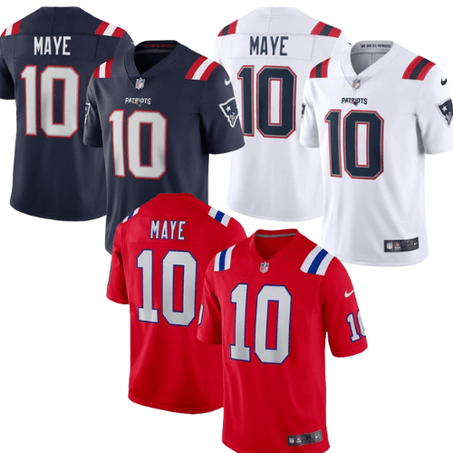 New England Patriots #10 Drake Maye 2024 Stitched Jersey