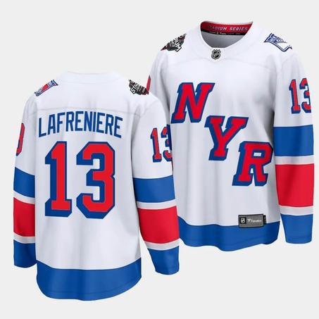 New York Rangers #13 Alexis Lafreniere White 2024 Stadium Series  Stitched Jersey