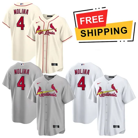 Men's St. Louis Cardinals #4 Yadier Molina Stitched Jersey M-3XL 2022