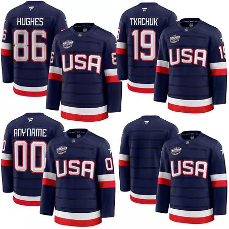 Men's USA Navy 2025 4 Nations Face-Off Stitched Jersey