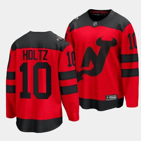 New Jersey Devils #10 Alexander Holtz Red 2024 Stadium Series Stitched Jersey