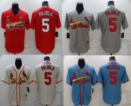 Men's St Louis Cardinals #5 Albert Pujols Grey Stitched MLB Cool