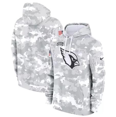 Men's Arizona Cardinals  Arctic Camo 2024 Salute to Service Club Fleece Pullover Hoodie