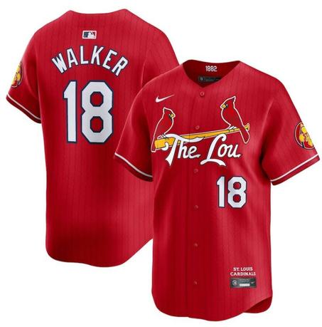 St. Louis Cardinals Red 2024 City Connect  #18 Jordan Walker Stitched Jersey