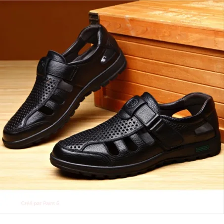 Sandales Confortables Et Élégantes En Cuir Véritable