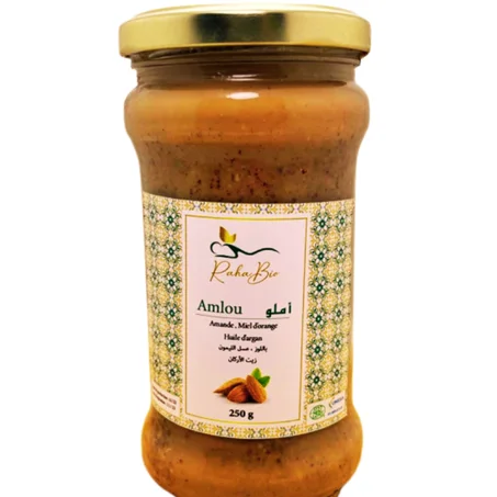 Amlou avec huile d’Argan, Miel et Amande douce  Confectionnée avec des ingrédients tout aussi précieux