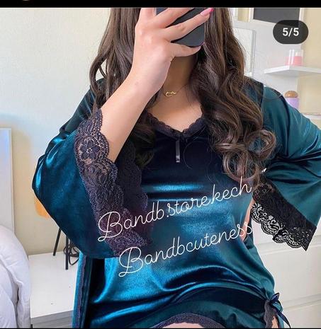 chemise de nuit deux pieces en velours