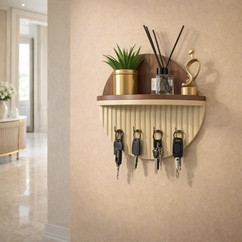 Organiseur de clés mural de luxe en bois