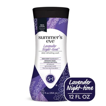 Summer's Eve Gel Nettoyant Féminin de Nuit, Elimine les Odeurs, Lavande - 354ml