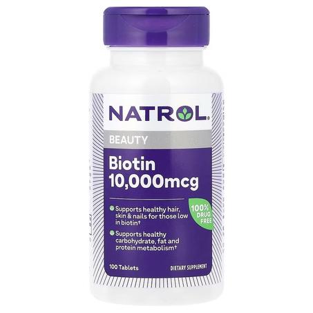 Natrol, Biotine, Beauté, 10 000 µg, 100 comprimés