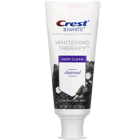 Crest 3D White, Whitening Therapy, Dentifrice anticaries au fluor, Charbon, Menthe revigorante, 116 g