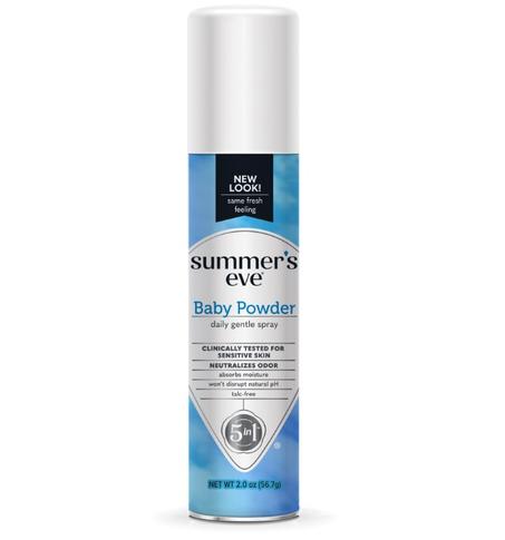 Summer's Eve Spray Féminin Intimes Rafraîchissant, Baby Powder 5 IN 1 - 56.7g