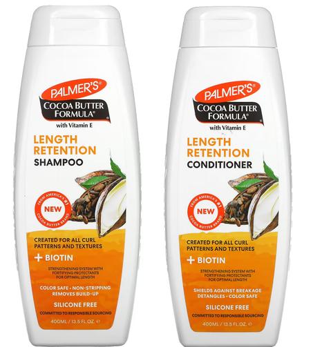 Palmer'S Duo Shampo + Revitalisant Formule au Beurre de Cacao à la vitamine E & Biotine - 400mlx2