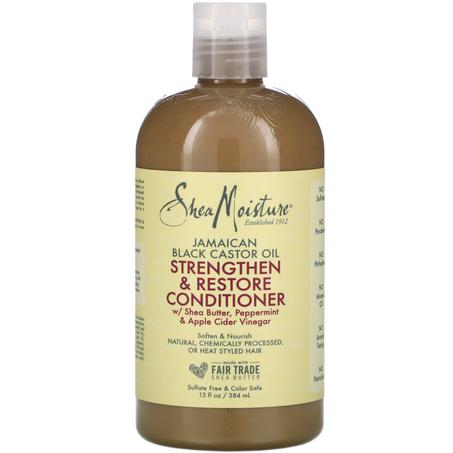 Shea Moisture Après-shampooing Fortifiant et Réparateur, Huile de Ricin Jamaïcaine, 384 ml