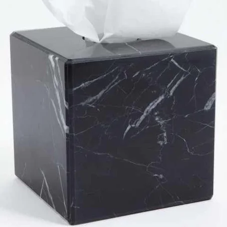 Boîte à mouchoirs carré noire